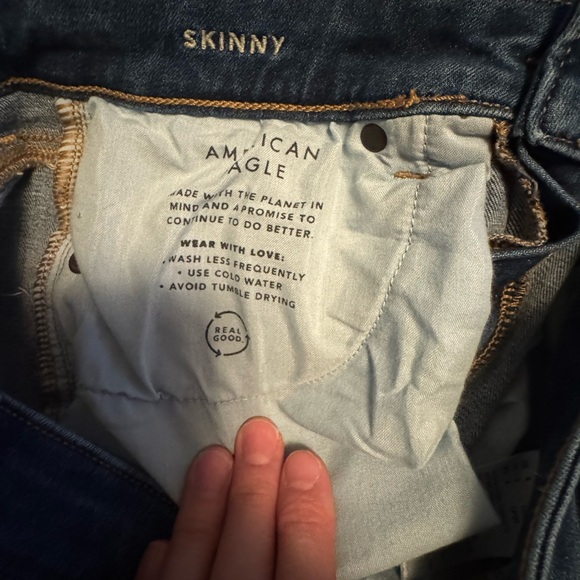 American Eagle Women's Dark Blue Skinny Jeans - Picture 4 of 5